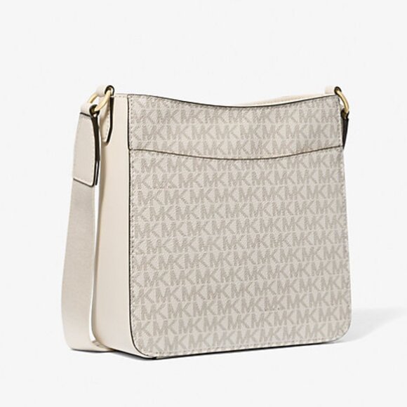 New Michael Kors Jet Set Travel Small Signature Logo Messenger Bag Light Cream - Picture 4 of 4